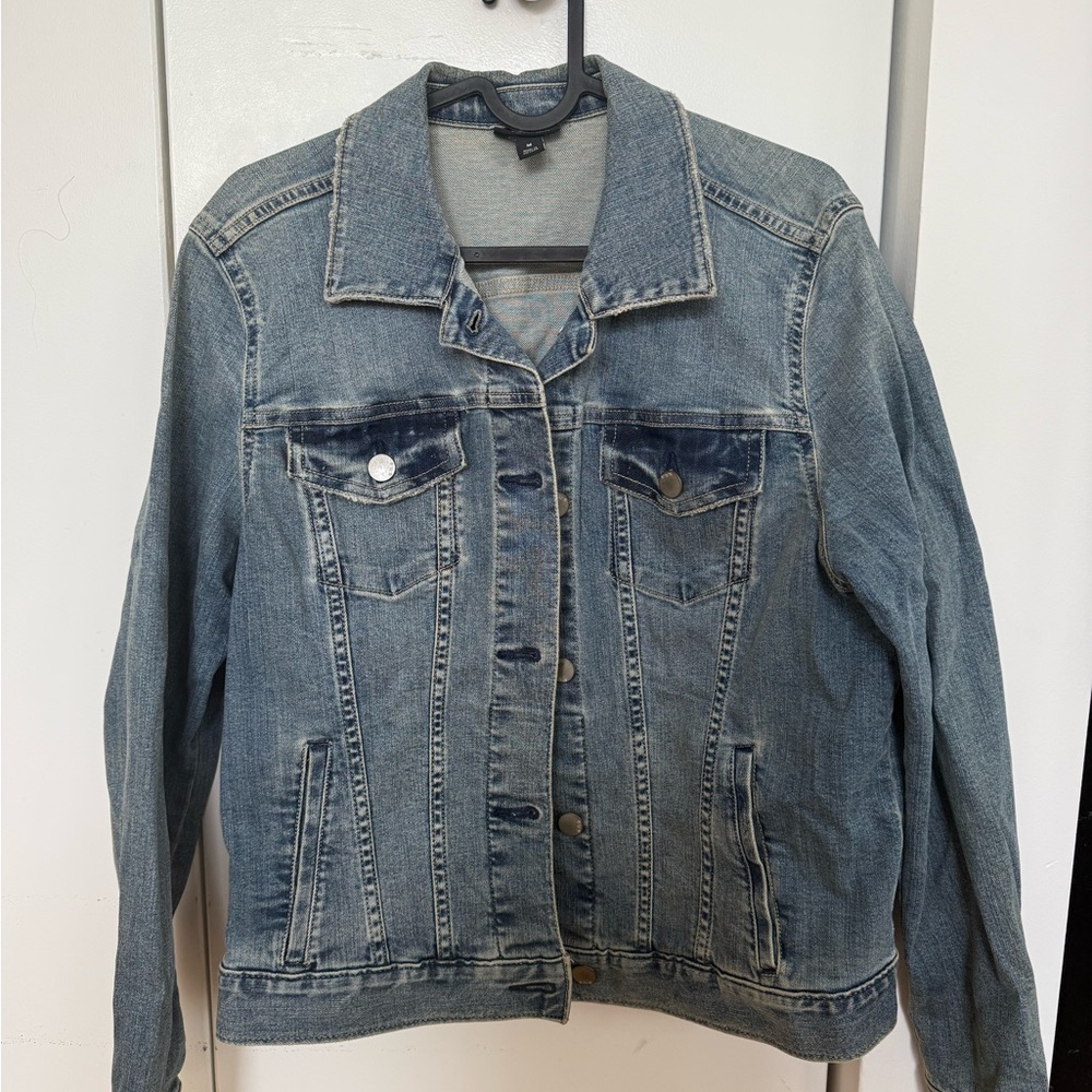 Denim Jacket with Button Closure